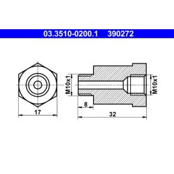 Adaptateur de conduite de frein ATE 03.3510-0200.1
