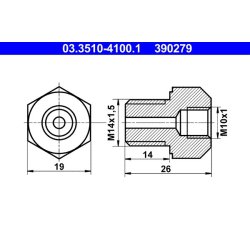 Brake Line Adapter ATE 03.3510-4100.1 OE Ref 8282000907