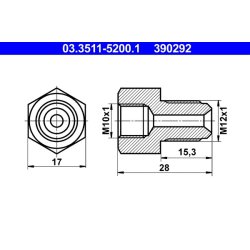 Adaptateur de conduite de frein ATE 03.3511-5200.1 OE 2999567M1