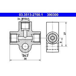 Pipes Connector ATE 03.3513-2700.1 OE Ref 564143