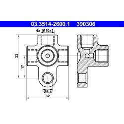 Pipes Connector ATE 03.3514-2600.1 OE Ref 0004285424