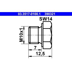 Screw Plug ATE 03.3517-0100.1 OE Ref 200611817