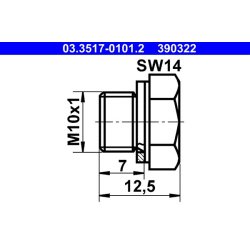 Brake Master Cylinder Screw Plug ATE 03.3517-0101.2 OE Ref 0009977830