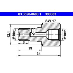 Banjo Bolt ATE 03.3520-0600.1 OE Ref 0004280926