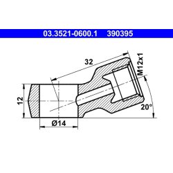 Raccord banjo pour tuyau ATE 03.3521-0600.1 OE 90810522432