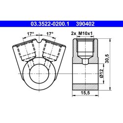 Pipe Banjo Fitting ATE 03.3522-0200.1 OE Ref 68420672901000