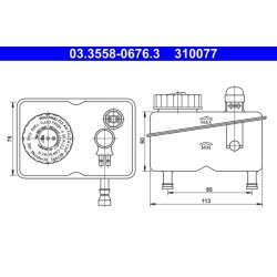 Brake Fluid Reservoir ATE 03.3558-0676.3 OE Ref 116504505000