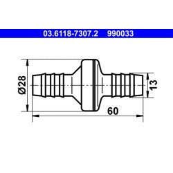 Vacuum Hose Valve ATE 03.6118-7307.2 OE Ref 34331110985