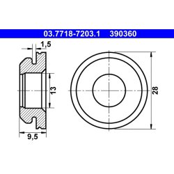 Vacuum Hose Connector Pipe Seal ATE 03.7718-7203.1