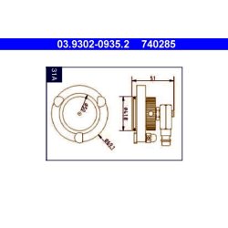 Adaptateur de purgeur de freins ATE 03.9302-0935.2