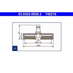 Brake Bleeder Adapter ATE 03.9302-0936.2