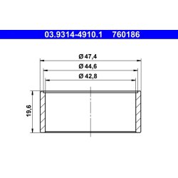 Bague de fixation du cache-poussière (pistons d'étrier de frein) ATE 03.9314-4910.1