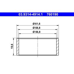 Bague de fixation du cache-poussière (pistons d'étrier de frein) ATE 03.9314-4914.1