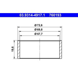 Bague de fixation du cache-poussière (pistons d'étrier de frein) ATE 03.9314-4917.1