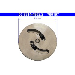 Adaptateur d'outil de réinitialisation d'étrier de frein ATE 03.9314-4962.2