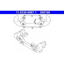Brake Caliper Bracket ATE 11.0230-0687.1 OE Ref 96FX2B135AA