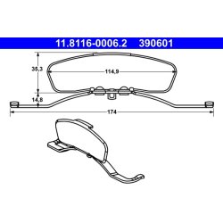 Brake Caliper Spring ATE 11.8116-0006.2 OE Ref 8E0615269