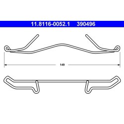 Ressort d'étrier de frein ATE 11.8116-0052.1 pour FORD OE 6133554