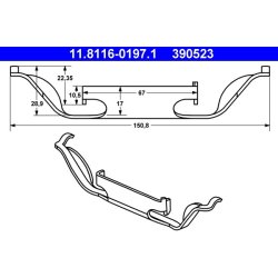 Brake Caliper Spring ATE 11.8116-0197.1 OE Ref 34112229753