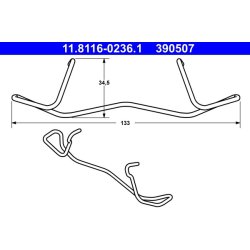 Brake Caliper Spring ATE 11.8116-0236.1 OE Ref 30648021