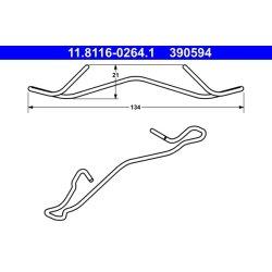 Brake Caliper Spring ATE 11.8116-0264.1 OE Ref 77365762