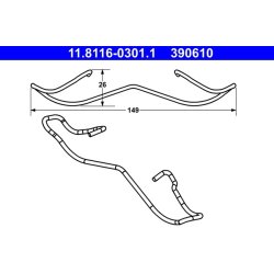 Brake Caliper Spring ATE 11.8116-0301.1 OE Ref 6668584