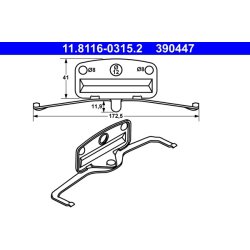 Brake Caliper Spring ATE 11.8116-0315.2 OE Ref 34116757253