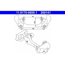 Brake Caliper Bracket ATE 11.8170-0600.1 OE Ref 34116768460