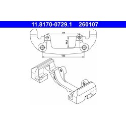 Brake Caliper Bracket ATE 11.8170-0729.1 OE Ref 34111160350