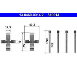 Brake Pad Accessory Kit ATE 13.0460-0014.2 OE Ref 34211113685