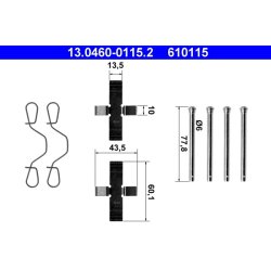 Brake Pad Accessory Kit ATE 13.0460-0115.2 OE Ref 823698445