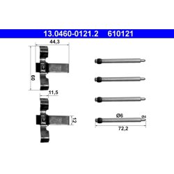 Brake Pad Accessory Kit ATE 13.0460-0121.2 OE Ref 34211150545