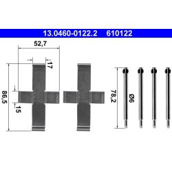 Brake Pad Accessory Kit ATE 13.0460-0122.2 OE Ref 34111150550