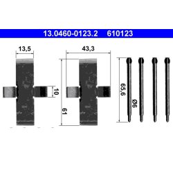 Kit d'accessoires pour plaquettes de frein ATE 13.0460-0123.2 pour BMW Série 5, 6 et 7