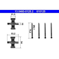 Brake Pad Accessory Kit ATE 13.0460-0125.2 OE Ref 34211150557