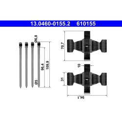 Brake Pad Accessory Kit ATE 13.0460-0155.2 OE Ref 0004214774