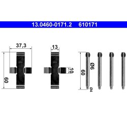 Brake Pad Accessory Kit ATE 13.0460-0171.2 OE Ref 0004213091