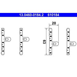Brake Pad Accessory Kit ATE 13.0460-0184.2 OE Ref 171615270B