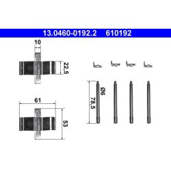 Brake Pad Accessory Kit ATE 13.0460-0192.2 OE Ref 91135295100
