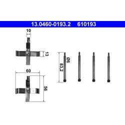 Brake Pad Accessory Kit ATE 13.0460-0193.2 OE Ref 91135295101