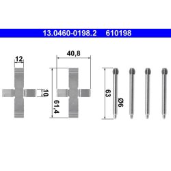 Brake Pad Accessory Kit ATE 13.0460-0198.2