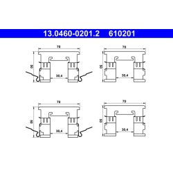 Brake Pad Accessory Kit ATE 13.0460-0201.2 OE Ref 410808J025