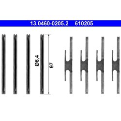 Brake Pad Accessory Kit ATE 13.0460-0205.2 OE Ref 90421603