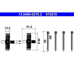 Brake Pad Accessory Kit ATE 13.0460-0215.2 OE Ref 0009919760
