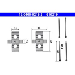 Brake Pad Accessory Kit ATE 13.0460-0219.2