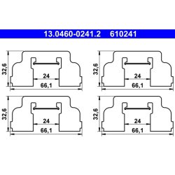 Brake Pad Accessory Kit ATE 13.0460-0241.2 OE Ref 410271417R