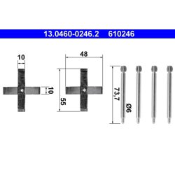 Brake Pad Accessory Kit ATE 13.0460-0246.2 OE Ref 9192128