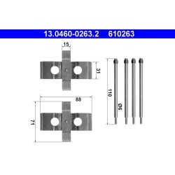 Brake Pad Accessory Kit ATE 13.0460-0263.2