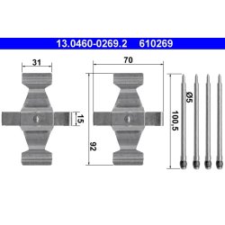 Brake Pad Accessory Kit ATE 13.0460-0269.2