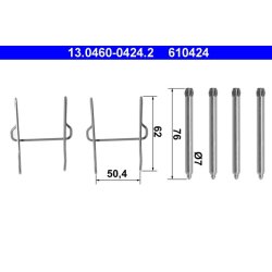 Brake Pad Accessory Kit ATE 13.0460-0424.2 OE Ref 95619603